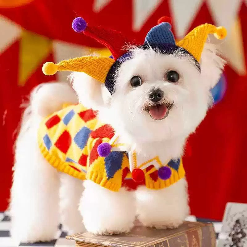 Wholesale Dog Cute Funny Crazy Circus Clown Sweater Cat suit Pet Dog Spring Autumn Winter Clothes
